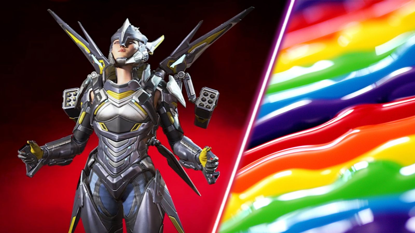 Screenshot of Apex Legends Valkyrie Prestige skin and different paint colours